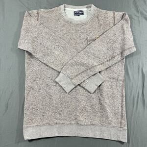 Shore Leave Sweatshirt Mens Medium Gray Burgundy 100% Cotton Pocket Crew Neck